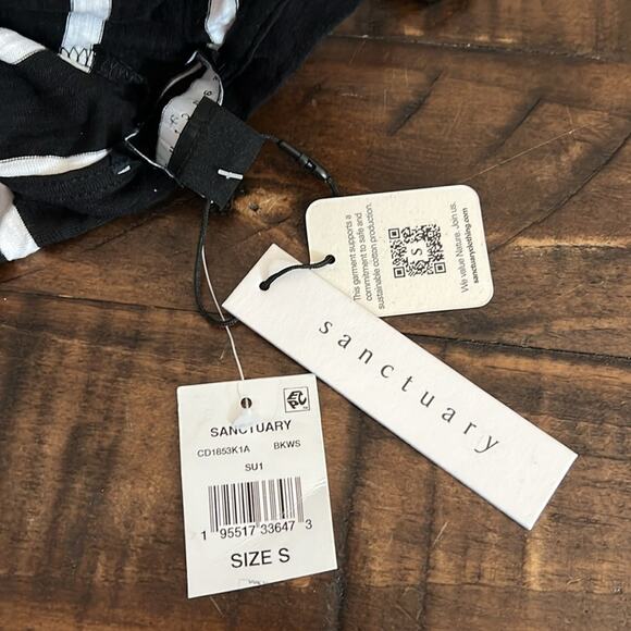 Sanctuary Striped Drawstring Mini Dress NEW Size Small - Picture 4 of 6